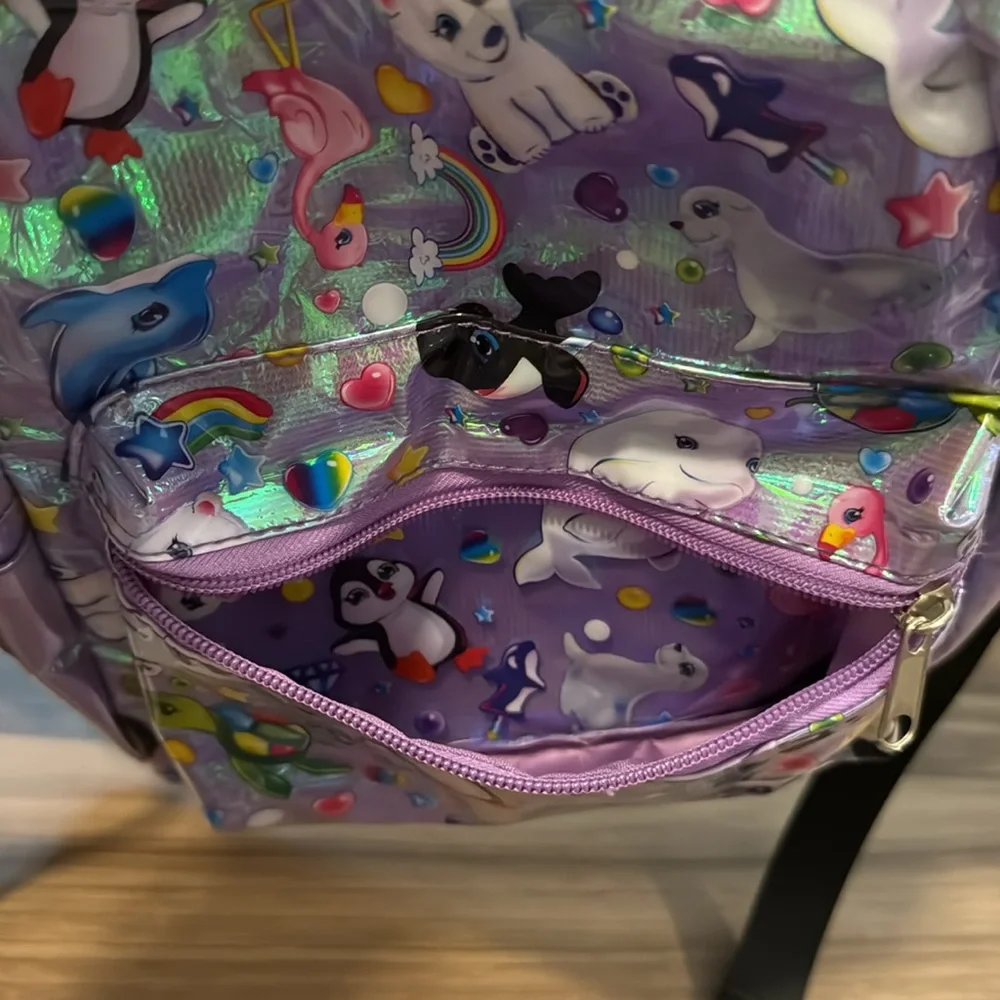 SeaWorld Iridescent Marine Animals Top Zip Mini Backpack
